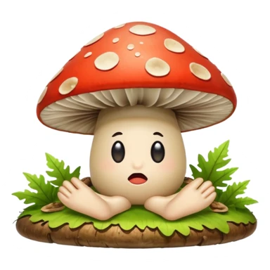 woodland spirit lying on mushroom exhausted sticker