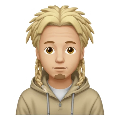 blonde long dreadlocks man with hoodie sticker