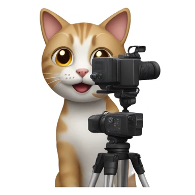 cat filming a movie sticker