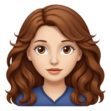 White woman with long brown wavy hair and brown eyes sticker