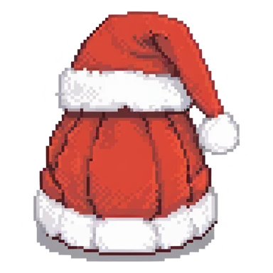 Red Santa hat with white fluffy trim and pom-pom on top sticker