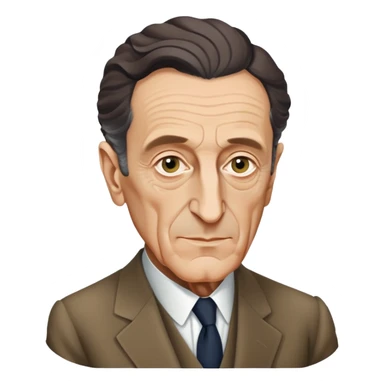 Maurice Merleau-Ponty, French philosopher, suit, intellectual vibe, no glasses sticker