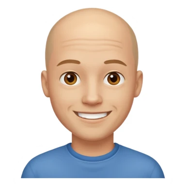 Bald Man  smiling young sticker