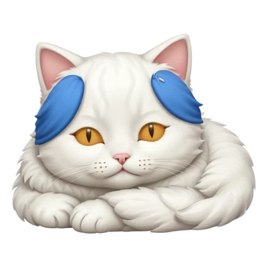 Cute white cat sleeping sticker