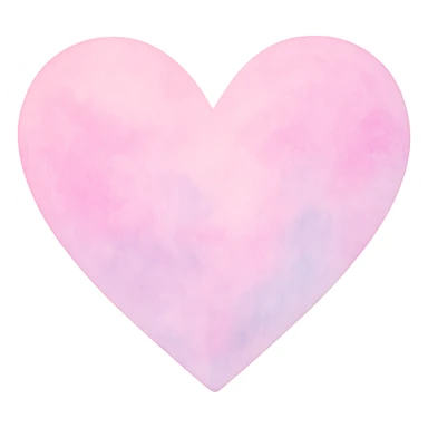heart with a pink pastel watercolor blend, clean digital illustration, no background sticker