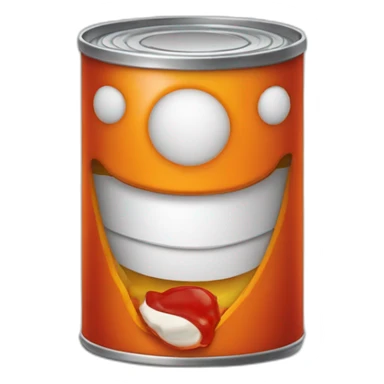 Orange Can of red chili peppers with sauce sticker