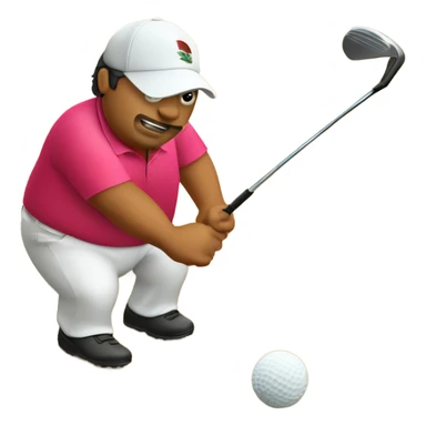 Fat Mexican playing golf out of a sand trap sticker