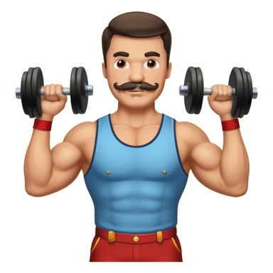 Strongman with Weights in circus sticker