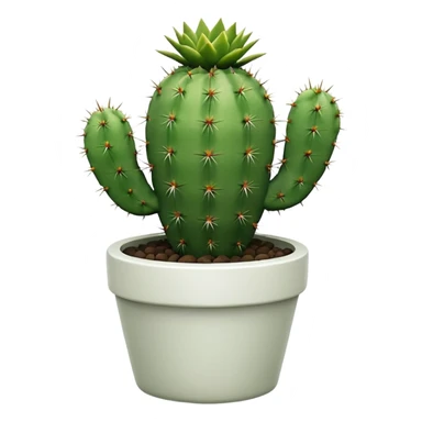 Cactus + white pot sticker