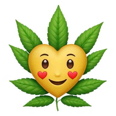 Weed with heart eyes sticker