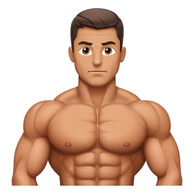 man with exaggerated chest muscles sticker