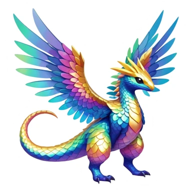 Elemental Exotic Colorful Fantasy Pokémon-Fakémon-hybrid-creature (full body) sticker