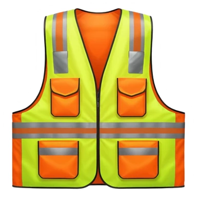 Safety Vest, neon orange reflective sticker