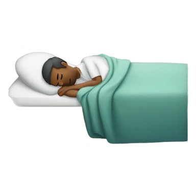 A sick man sleeping on bed sticker