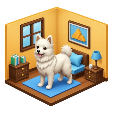 dog room isometric sticker