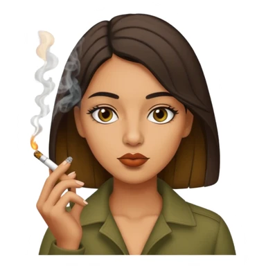 Female smoking a blunt sticker