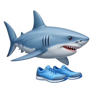 Shark with blue shoes 
 sticker