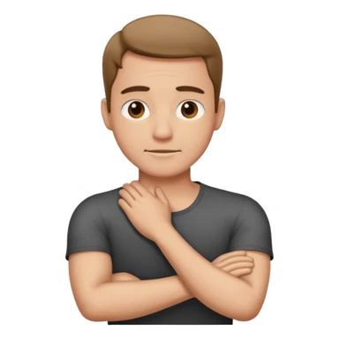 Arms crossed holding neck guy sticker