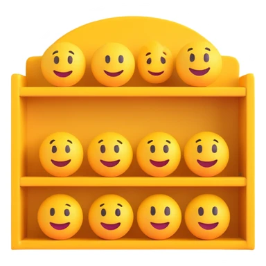 a 3D shelf with realistic shadows, modern 3D emoji style sticker