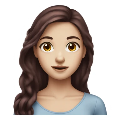 Beautiful girl, dark red hair，long hair, blue eyes sticker