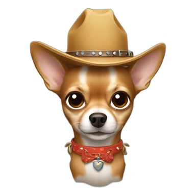 Sand long hair chihuahua wearing cowboy costume sticker