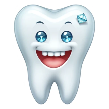 Tooth with diamond sticker