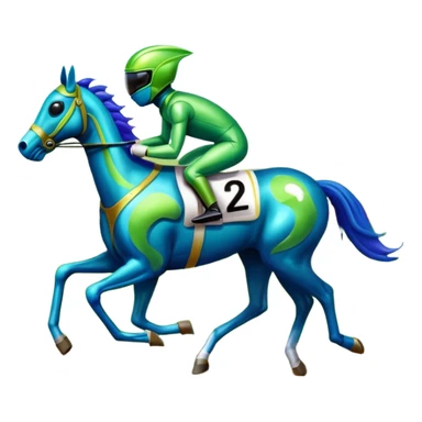 horse racing alien sticker