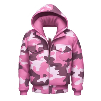Pink camouflage jacket with hood sticker