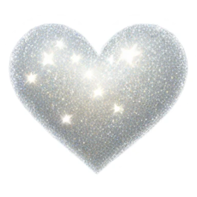 White heart sparkles  sticker