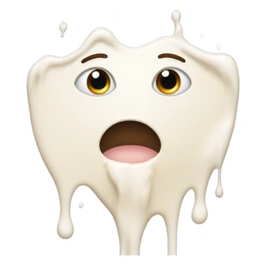 Face covered in milk liquid sticker