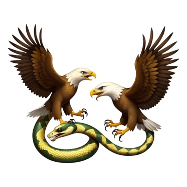 fight between a eagle and snake  sticker