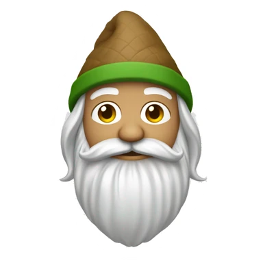 Gnomo con apa verde gorro blanco y barba blanca sticker