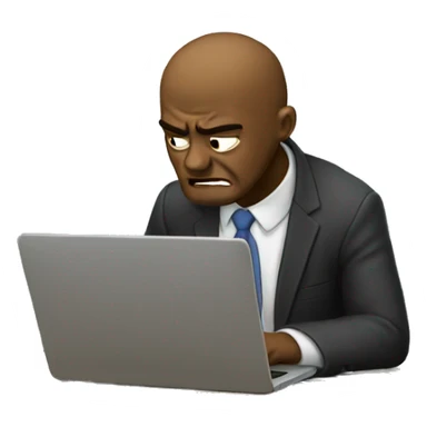 crying man looking at laptop showing stock chart  sticker