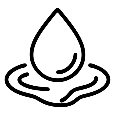 outlined icon of a water droplet on glossy black paint, clean lines, subtle repellent effect with water lines moving away, modern and simple sticker