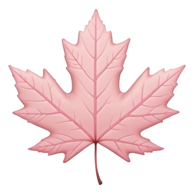 soft pastel pink maple leaf sticker