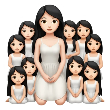 Beautiful girl knelt down by the grace of other women sticker