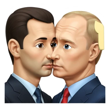 bushar asad president syrien kiss putin sticker