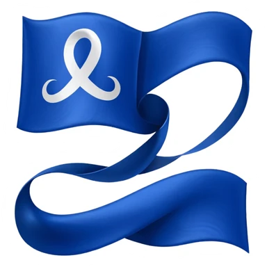A deep blue flag with a white infinity symbol in the middle sticker