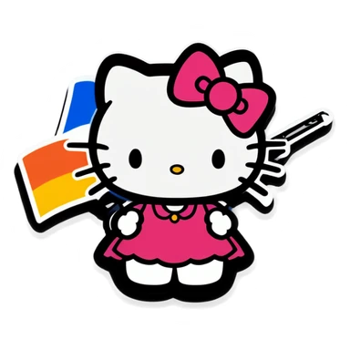 Hello kitty with the lesbian flag sticker