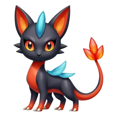 Colorful Translucent Tricky Hot Handsome Meloetta-Salandit-Litten-Pokémon-Fakémon-fusion-hybrid-creature sticker