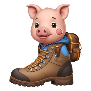 cochon avec des chaussures de marche sticker
