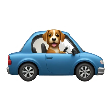 Dog driving a car  sticker