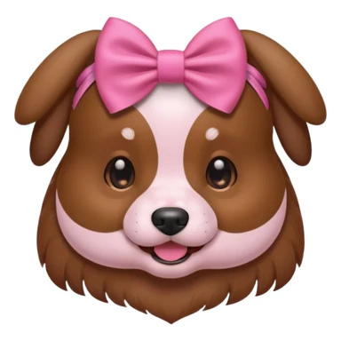 Dog wearing pink bow sticker