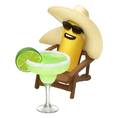 Margarita by the pool with sombrero sticker