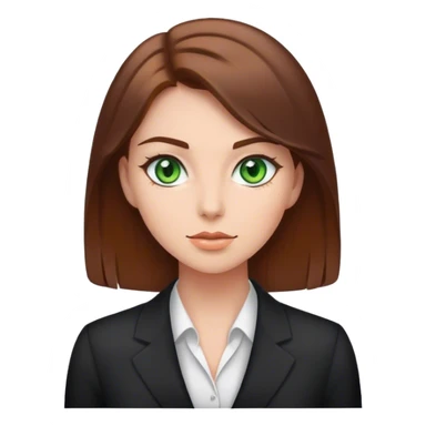 Business girl with green eyes and brown hair sticker