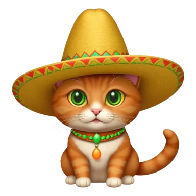 A brown cat with a sombrero  sticker