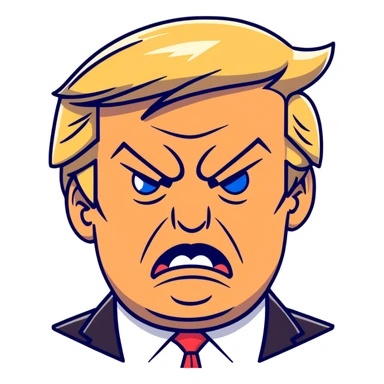 Donald Trump with an angry facial expression sticker