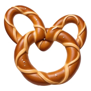 Pretzel Cinematic Realistic Pretzel Snack Emoji, depicted as a single, perfectly twisted pretzel with a glossy, salted crust, rendered with lifelike textures and warm, inviting lighting. sticker