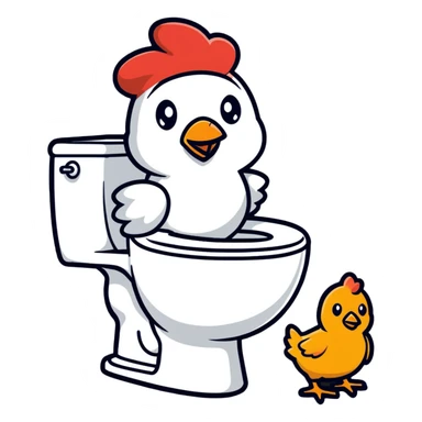 chicken nugget on the toilet sticker