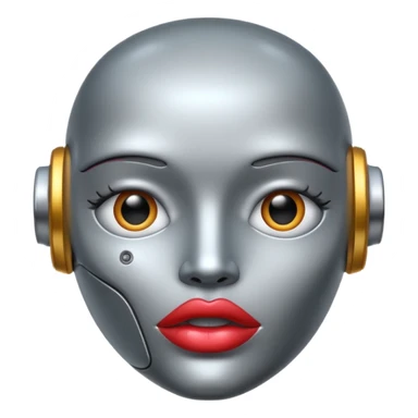 Robot with lips sticker